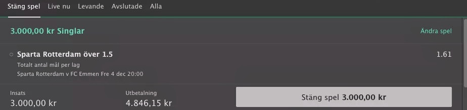 Speltips sparta över 1.5 mål Speltips, odds, tips, betting, spelförslag, bonusar, rek, dagens bästa spel