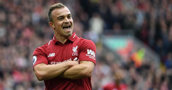 Shaqiri gick med Liverpool från Stoke City för 13 miljoner pund i juli år 2018 Speltips, Betting, Sport, Nyhet, News, Fotboll, Shaqiri, Liverpool